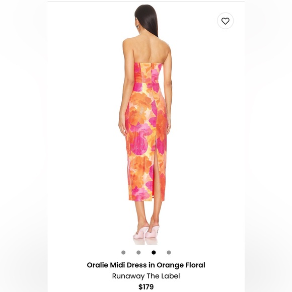 Oralie dress orange floral size M - Picture 3 of 6